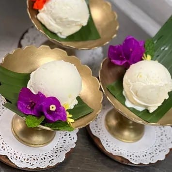 Coconut - Pineapple Ice Cream.
